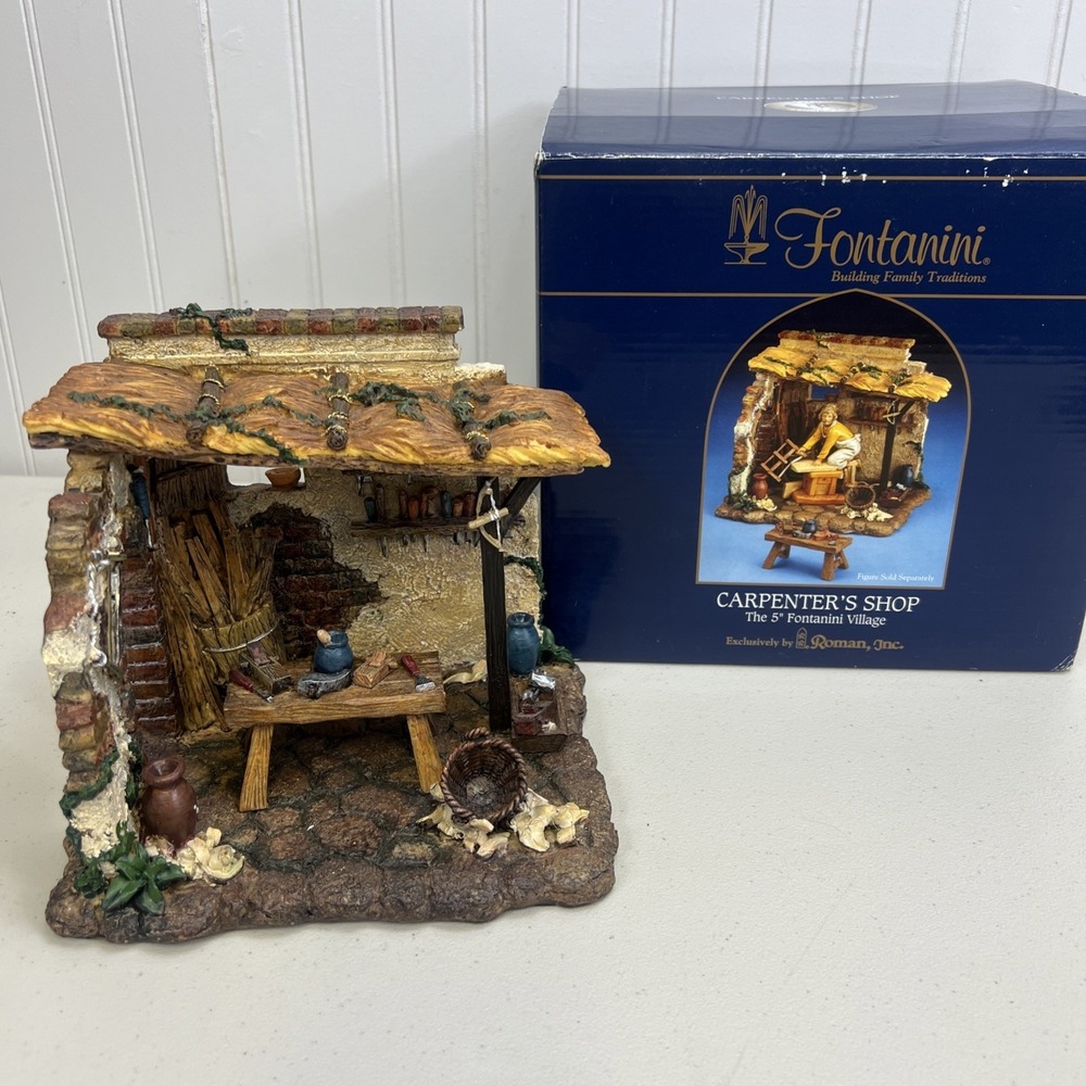 Fontanini Nativity Carpenter's Shed # 50509 For 5" Village Set, W/ Box